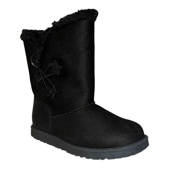 SO Elenaa Star Girls Faux-Fur Winter Boots Faux Suede Size 2 New - Picture 3 of 10